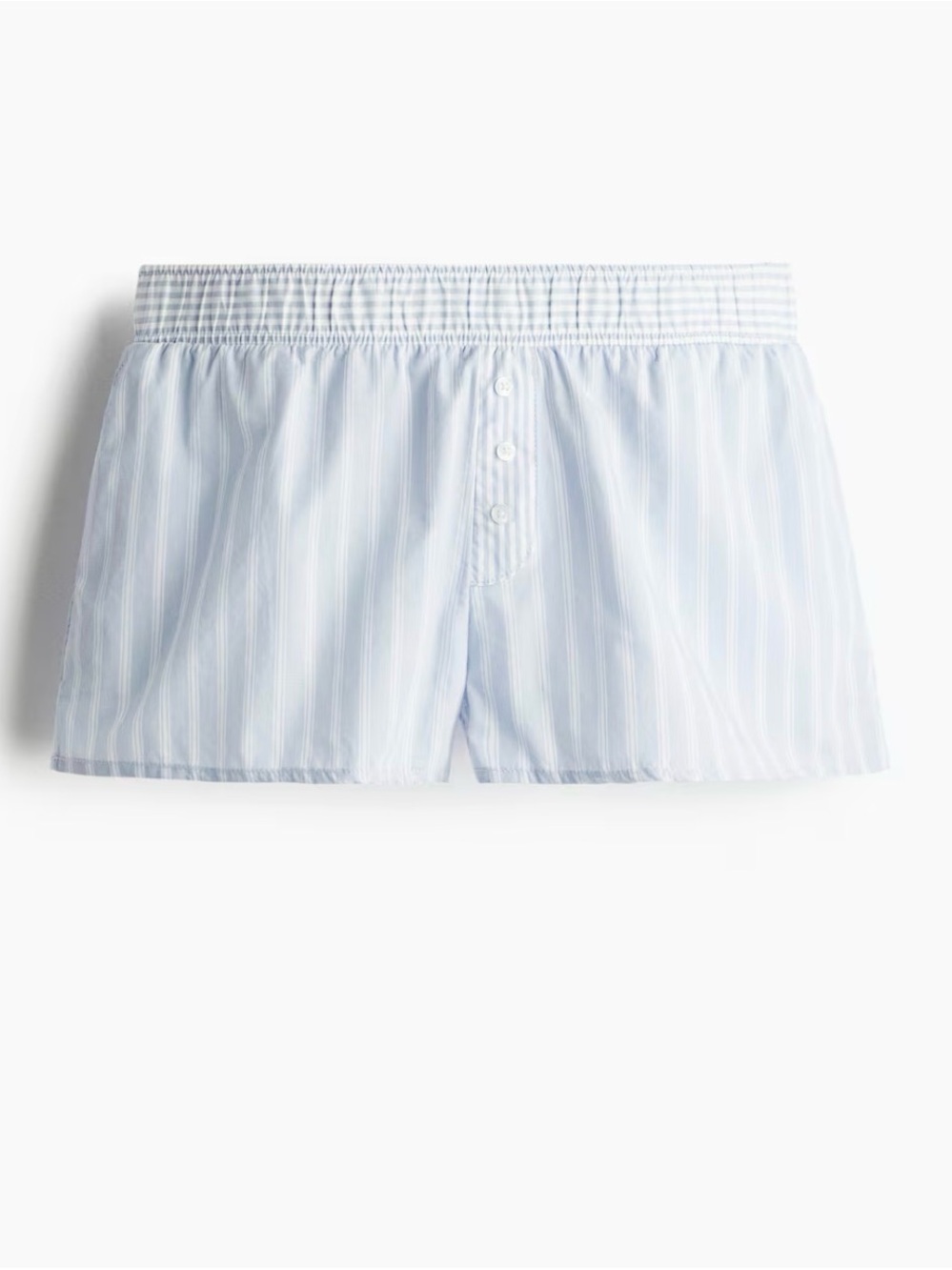 H&M Light Blue & White Striped Cotton Athletic Shorts